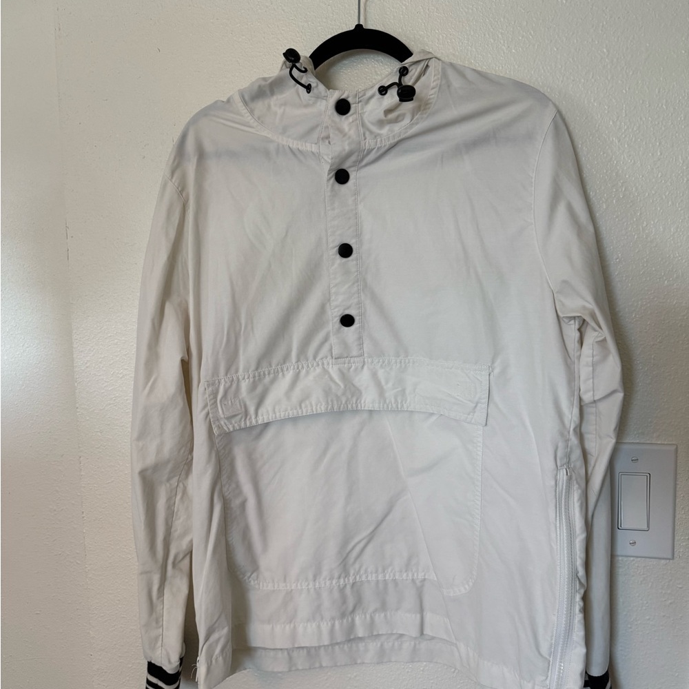 Forever 21 White Windbreaker Lightweight Sporty